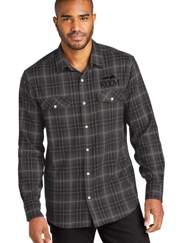 Long Sleeve Plaid Button Up - KLLM Transport Services